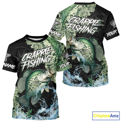 Personalized Crappie Fishing green scales compass fishing shirts Custom tournament fishing jerseys NQS11154