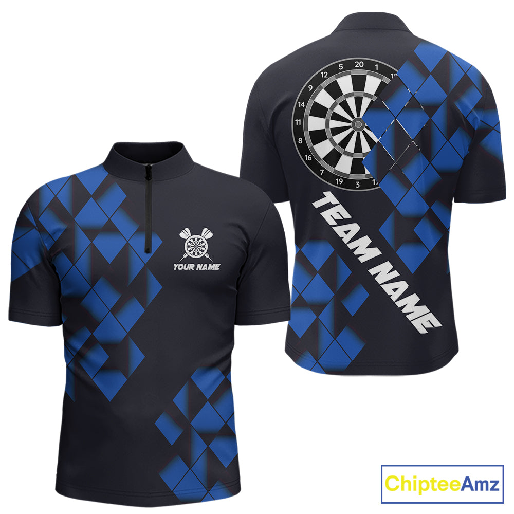Personalized Black and Blue Darts Board 3D Printed Men Dart Shirts Custom Cool Dart Jerseys For Team NQS11567
