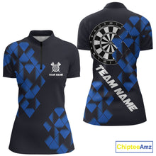 Load image into Gallery viewer, Personalized Black and Blue Darts Board 3D Printed Women Dart Shirts Custom Cool Dart Jersey For Team NQS11567