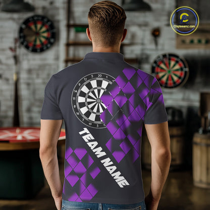 Personalized Black and Purple Dart Board 3D Printed Men Dart Shirts Custom Cool Dart Jerseys For Team NQS11568