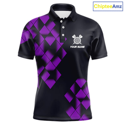 Personalized Black and Purple Dart Board 3D Printed Men Dart Shirts Custom Cool Dart Jerseys For Team NQS11568