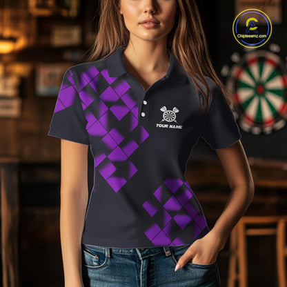 Personalized Black and Purple Darts Board Women Dart Shirts Custom Cool Dart Jersey For Team NQS11568