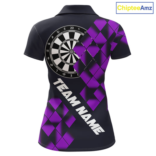 Personalized Black and Purple Darts Board Women Dart Shirts Custom Cool Dart Jersey For Team NQS11568