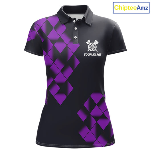 Personalized Black and Purple Darts Board Women Dart Shirts Custom Cool Dart Jersey For Team NQS11568