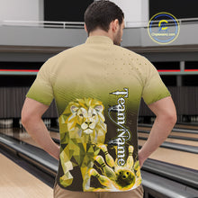 Load image into Gallery viewer, Yellow Lightning Lion Bowling Polo, Quarter Zip Shirts for Men Custom Lion Bowling Team jerseys NQS11569