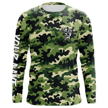 Load image into Gallery viewer, Bass fishing green camouflage Custom bass fishing Shirts jerseys - personalized camo fishing apparel NQS7568
