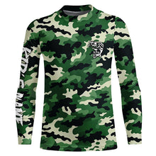 Load image into Gallery viewer, Green camouflage Bass fishing Custom bass fishing Shirts jerseys - personalized camo fishing apparel NQS7569