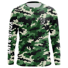 Load image into Gallery viewer, Green camouflage Bass fishing Custom bass fishing Shirts jerseys - personalized camo fishing apparel NQS7569
