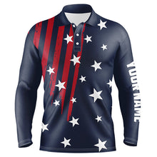 Load image into Gallery viewer, Personalized Navy golf polos shirts for men American flag 4th July custom patriot best men golf wears NQS7959