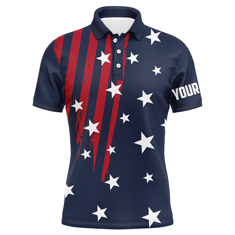 Personalized Navy golf polos shirts for men American flag 4th July custom patriot best men golf wears NQS7959