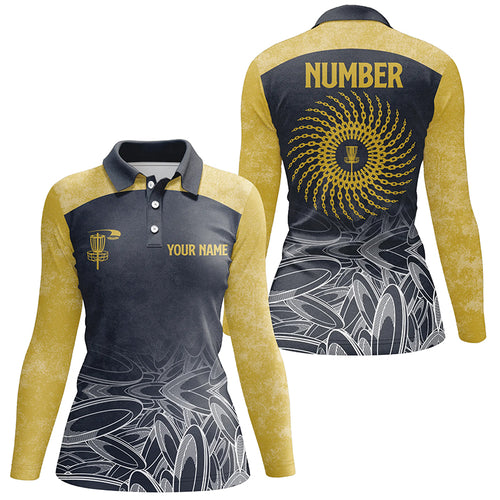Womens disc golf polo shirt custom name and number disc golf Valhalla camo womens disc golf jerseys NQS6050