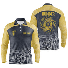 Load image into Gallery viewer, Mens disc golf polo shirt custom name and number disc golf Valhalla camo mens disc golf jerseys NQS6050