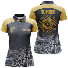 Load image into Gallery viewer, Womens disc golf polo shirt custom name and number disc golf Valhalla camo womens disc golf jerseys NQS6050