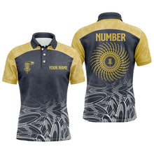 Load image into Gallery viewer, Mens disc golf polo shirt custom name and number disc golf Valhalla camo mens disc golf jerseys NQS6050