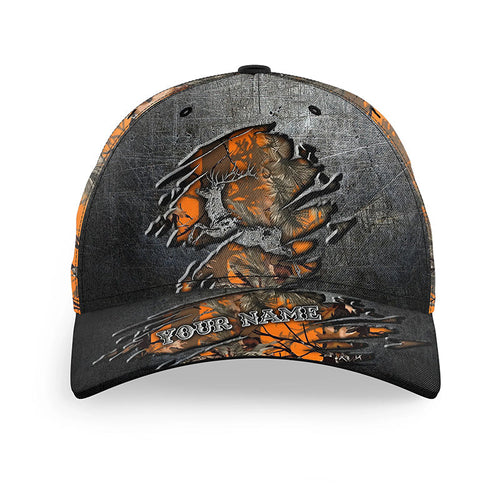 Deer hunting orange camo Custom hunting hat, deer hat Unisex Hunting Baseball hat NQS2277