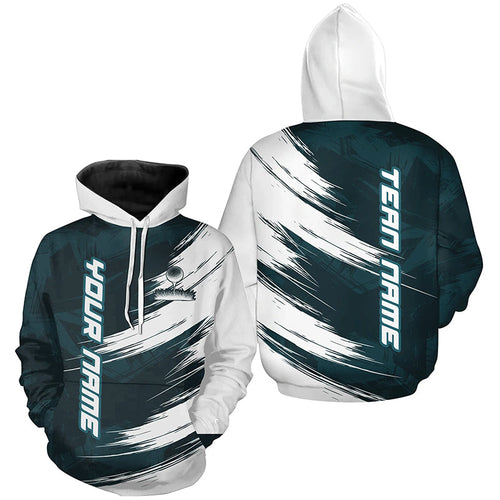 Teal Blue and White Golf camo Golf Hoodies custom golf hoodie outfit for team NQS8595