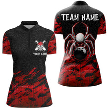 Load image into Gallery viewer, Red and Black Spider Custom Halloween Bowling Team Shirts For Women, Bowling Gifts NQS8599