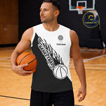 Load image into Gallery viewer, Black and White Flame Basketball shirts custom name and number Basketball team jerseys NQS11364
