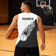 Load image into Gallery viewer, Black and White Flame Basketball shirts custom name and number Basketball team jerseys NQS11364