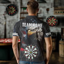 Load image into Gallery viewer, Personalized Eagle American flag Darts Team Shirts For Mens Custom Patriotic Darts League Jersey NQS9619