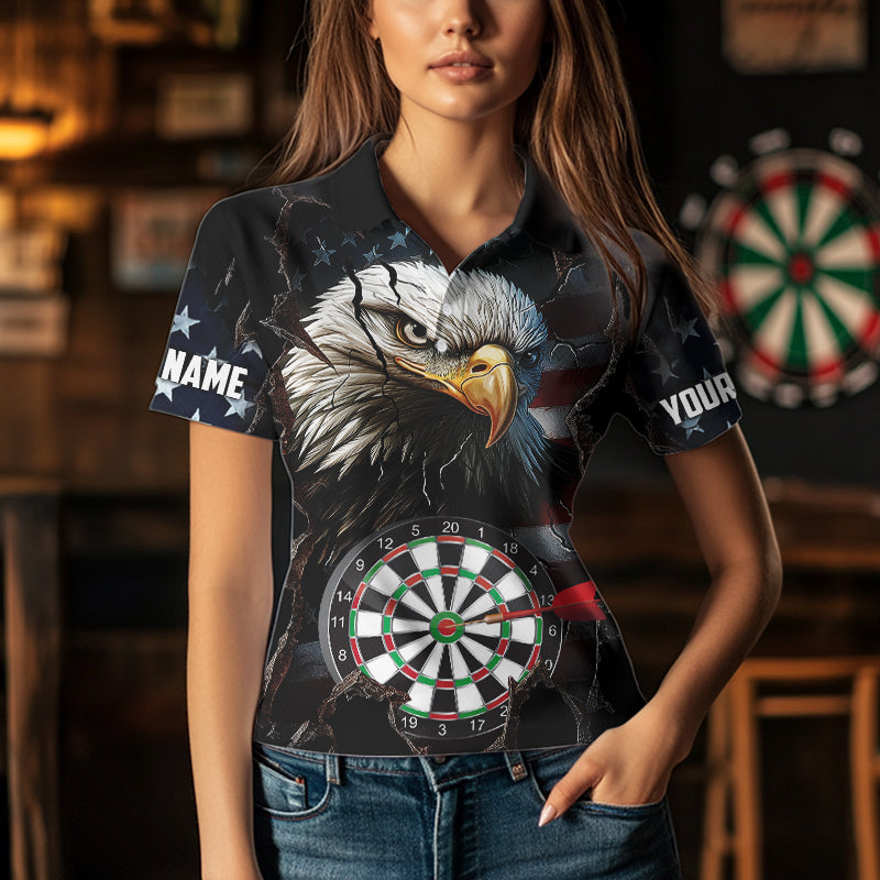 Eagle American flag Women Darts Team Shirts Custom Patriotic Darts Jersey NQS9619
