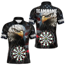 Load image into Gallery viewer, Personalized Eagle American flag Darts Team Shirts For Mens Custom Patriotic Darts League Jersey NQS9619