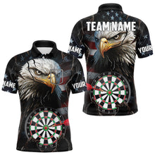 Load image into Gallery viewer, Personalized Eagle American flag Darts Team Shirts For Mens Custom Patriotic Darts League Jersey NQS9619