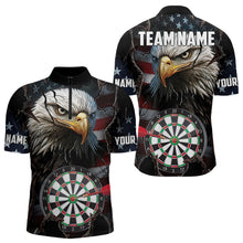 Load image into Gallery viewer, Personalized Eagle American flag Darts Team Shirts For Mens Custom Patriotic Darts League Jersey NQS9619