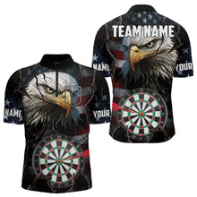 Load image into Gallery viewer, Personalized Eagle American flag Darts Team Shirts For Mens Custom Patriotic Darts League Jersey NQS9619