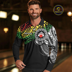 Personalized Tribal pattern Mens Bowling Shirts Custom Bowling outfit  for men Team bowling jersey NQS9813