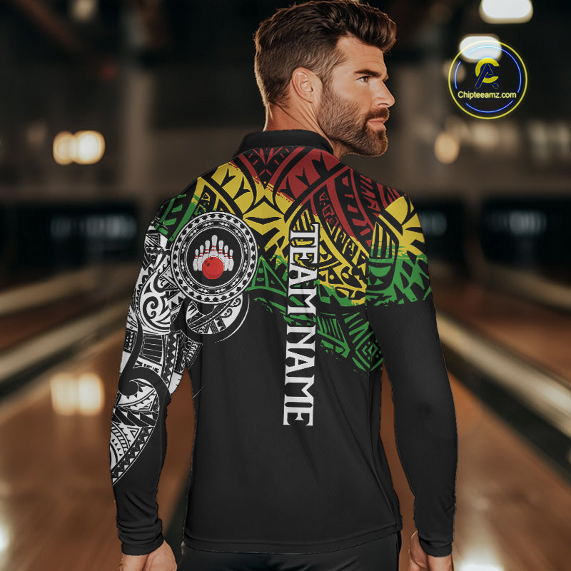 Personalized Tribal pattern Mens Bowling Shirts Custom Bowling outfit  for men Team bowling jersey NQS9813