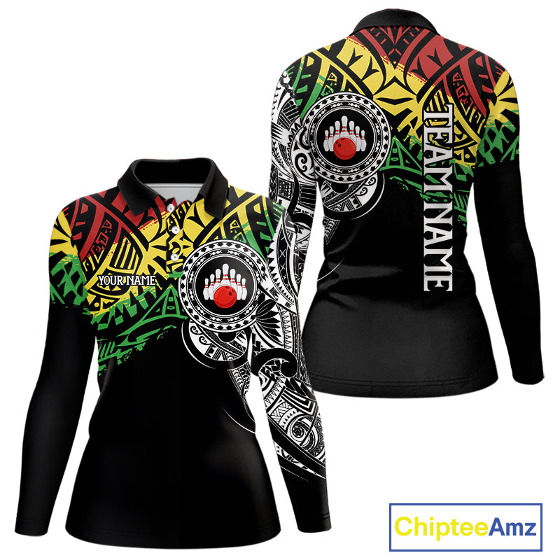 Personalized Tribal pattern Women Bowling Shirts Custom Bowling outfit  for ladies Team bowling jersey NQS9813