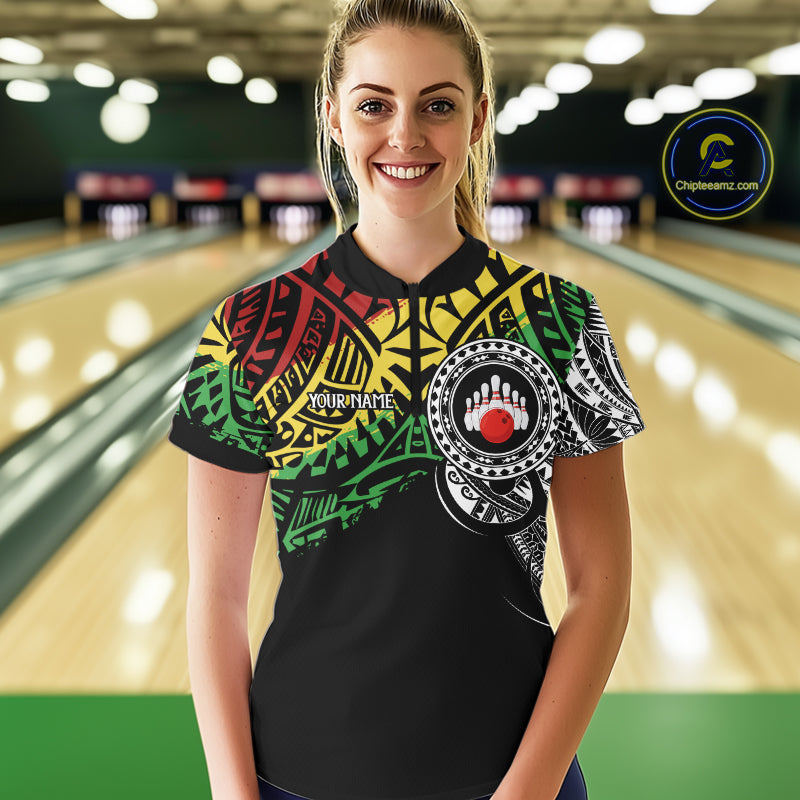 Personalized Tribal pattern Women Bowling Shirts Custom Bowling outfit  for ladies Team bowling jersey NQS9813