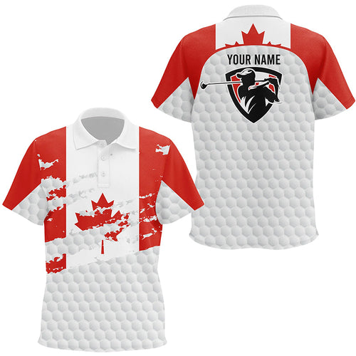Canadian flag Kid golf polos shirts custom Kid golf outfit, personalized patriot team golf shirt NQS7712
