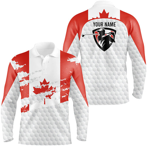 Canadian flag men golf polo shirts custom golf outfit mens, personalized patriot team golf Polo shirt NQS7712