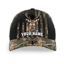 Load image into Gallery viewer, Deer hunting camo American flag Custom hunting hat Unisex Deer hunting cap NQS8607