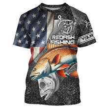 Load image into Gallery viewer, Redfish fishing American flag patriotic Long Sleeve UV protection Custom fishing shirts NQS1086