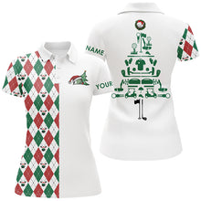 Load image into Gallery viewer, Funny Christmas Womens golf polo shirt custom Christmas tree golf icons, Christmas golf gifts NQS4252