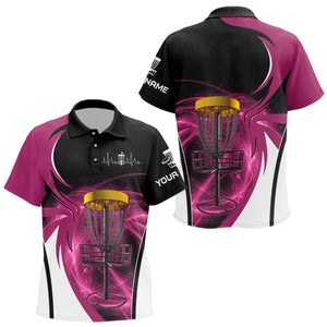 Kid disc golf polos shirt custom disc golf basket, personalized disc golf gifts | Pink NQS9091