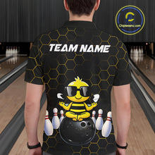 Load image into Gallery viewer, Black and Gold Funny Bee Bowling Shirts for Men Custom Team Bowling Jerseys, Gift For Bowlers NQS11582