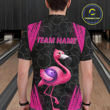Load image into Gallery viewer, Funny Pink Flamingo Black Bowling Camo Bowling Shirts for Men Custom Flamingo Team bowling outfit NQS11716