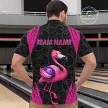 Load image into Gallery viewer, Funny Pink Flamingo Black Bowling Camo Bowling Shirts for Men Custom Flamingo Team bowling outfit NQS11716