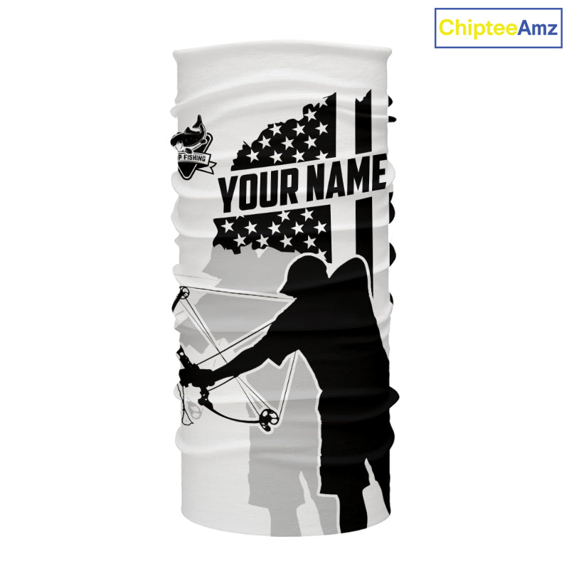 Carp hunter bowfishing black & white American flag Custom UV sun protection Long sleeve Fishing Shirt NQS9817