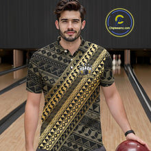 Load image into Gallery viewer, Yellow and Black tribal pattern Bowling and Beer shirts for men custom Team Bowling jerseys outfit NQS9928