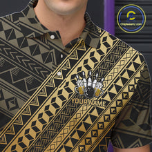 Load image into Gallery viewer, Yellow and Black tribal pattern Bowling and Beer shirts for men custom Team Bowling jerseys outfit NQS9928
