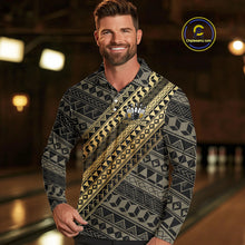 Load image into Gallery viewer, Yellow and Black tribal pattern Bowling and Beer shirts for men custom Team Bowling jerseys outfit NQS9928