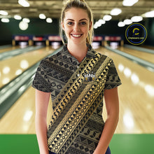 Load image into Gallery viewer, Yellow and Black tribal pattern Bowling and Beer shirts for Women custom Team Bowling jerseys outfit NQS9928
