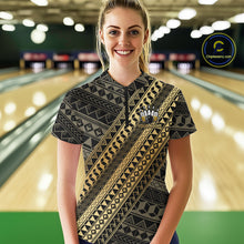 Load image into Gallery viewer, Yellow and Black tribal pattern Bowling and Beer shirts for Women custom Team Bowling jerseys outfit NQS9928