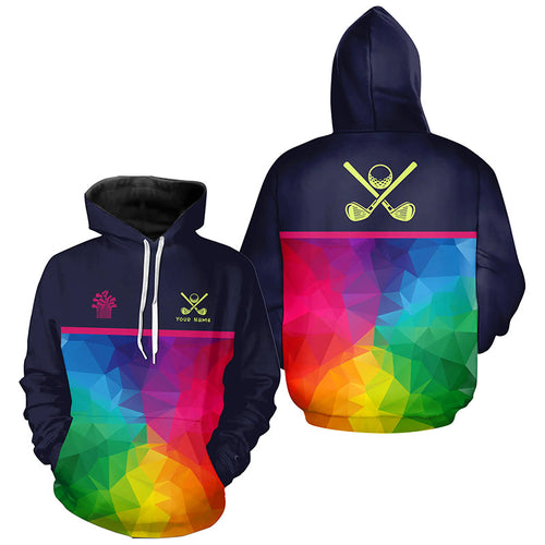 Colorful rainbow pattern Golf Hoodies custom hoodie golf tops unique golf gifts NQS8847