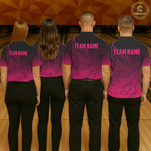 Load image into Gallery viewer, Black and Pink gradient Lightning thunder storm Bowling shirts for Women Custom Bowling Team Jerseys NQS11170